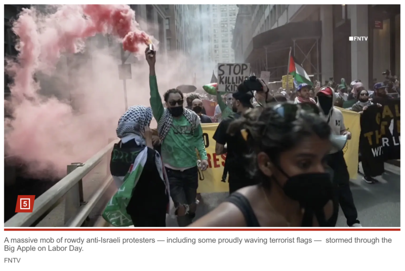 NEW YORK CITY: Some 7,000 pro-Hamas Muslim and Far Left agitators storm the streets, making asses of themselves, as usual